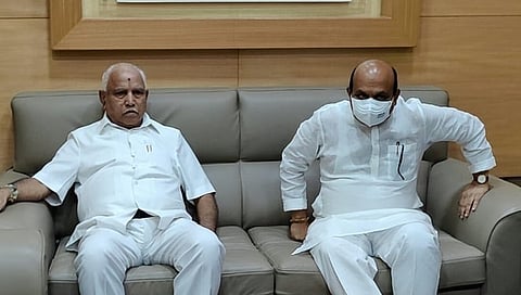 ಮಾಜಿ ಮುಖ್ಯಮಂತ್ರಿ ಬಿ ಎಸ್ ಯಡಿಯೂರಪ್ಪ ಮತ್ತು ಮುಖ್ಯಮಂತ್ರಿ ಬಸವರಾಜ ಬೊಮ್ಮಾಯಿ
