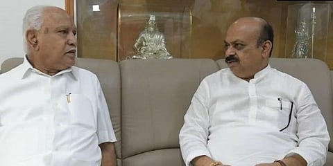 ಮಾಜಿ ಮುಖ್ಯಮಂತ್ರಿ ಬಿಎಸ್.ಯಡಿಯೂರಪ್ಪ ಹಾಗೂ ಸಿಎಂ ಬೊಮ್ಮಾಯಿ.