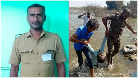 ತುಮಕೂರು: ಕೆರೆಯಲ್ಲಿ ಮುಳುಗುತ್ತಿದ್ದ ಇಬ್ಬರು ಸಹೋದರಿಯರನ್ನು ರಕ್ಷಿಸಿದ ಸರ್ಕಾರಿ ಬಸ್ ಚಾಲಕ