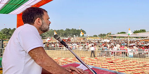 ಛತ್ತೀಸಗಢದಲ್ಲಿ ಚುನಾವಣಾ ಸಾರ್ವಜನಿಕ ಸಭೆಯನ್ನುದ್ದೇಶಿಸಿ ಮಾತನಾಡಿದ ರಾಹುಲ್ ಗಾಂಧಿ