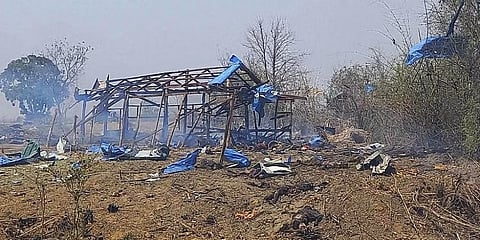 ಮ್ಯಾನ್ಮಾರ್ ನಲ್ಲಿ ವೈಮಾನಿಕ ದಾಳಿ
