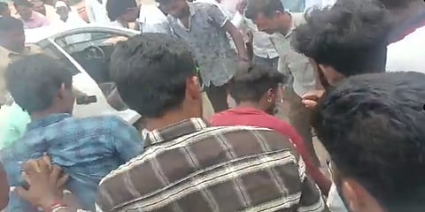 several angry villagers destroyed some electronic voting machines, VVPAT machines in Vijayapura
