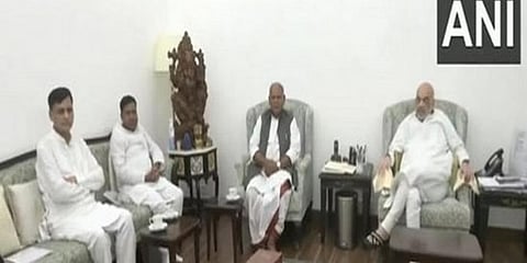 ಅಮಿತ್ ಶಾ- ಜಿತನ್ ರಾಮ್ ಮಾಂಝಿ ಭೇಟಿ