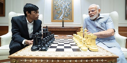 ಗ್ರ್ಯಾಂಡ್ಮಾಸ್ಟರ್ ಪ್ರಜ್ಞಾನಂದ - ಪ್ರಧಾನಿ ಮೋದಿ