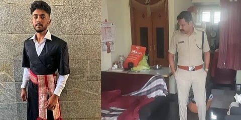 ಆತ್ಮಹತ್ಯೆ ಮಾಡಿಕೊಂಡಿರುವ ವಿದ್ಯಾರ್ಥಿ ವಿಶು ಮತ್ತು ಬಲಚಿತ್ರದಲ್ಲಿ ಪೊಲೀಸರಿಂದ ತಪಾಸಣೆ