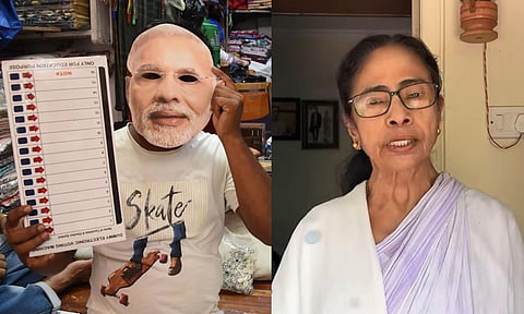 பாஜக-தேர்தல் ஆணையம் கூட்டு.. முன்னிலை நிலவரம் போலி - வீடியோ வெளியிட்ட மம்தா