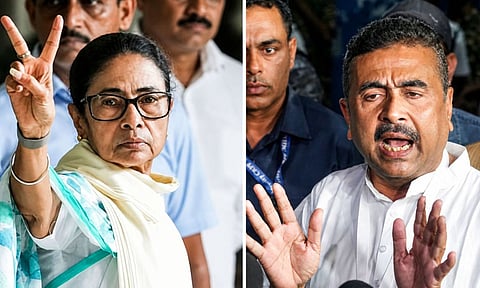 மேற்கு வங்க வரலாற்றில் முதல் முறையாக பாஜக ஆட்சி.. பபானிபூரில் மம்தா முன்னிலை