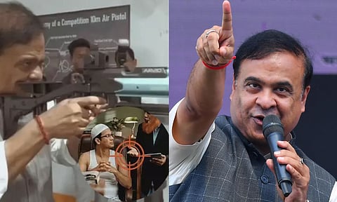 இடது - இஸ்லாமியர்களை குறிவைத்து சுடுவதுபோல் ஹிமாந்தா வெளியிட்ட சர்ச்சை வீடியோ
