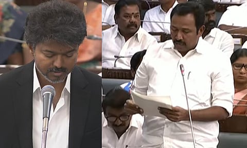 சட்டசபையில் நம்பிக்கை கோரும் தீர்மானத்தை முன்மொழிந்தார் முதலமைச்சர் விஜய்- காங்கிரஸ் ஆதரவு