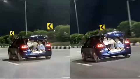 Car | டிக்கியில் குழந்தைகள்... அதிவேகத்தில் சீறி பாய்ந்த கார் -வீடியோ வைரலானதும் காவல் துறை செய்த சம்பவம்
