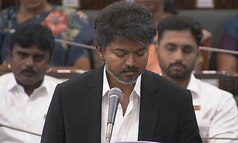 ஒரு விரல் புரட்சி... விசில் புரட்சியானது! சட்டமன்றத்தில் முதலமைச்சர் விஜய் பெருமிதம்