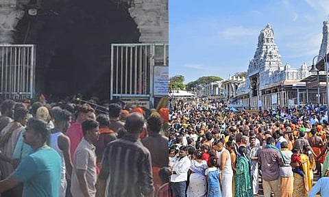 திருச்செந்தூர் கோவிலில் 6 மணி நேரக் காத்திருப்பு.. பொறுமையை இழந்து இரும்பு கேட்டை உடைத்த பக்தர்கள்