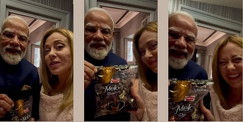 மெலோனிக்கு ‘மெலோடி’ சாக்லேட் பரிசளித்த பிரதமர் மோடி...