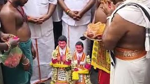 அழகர் சித்தர் கோவிலில் முதலமைச்சர் விஜய்க்கும், தனக்கும் சிலை வைத்து வழிபட்ட வீட்டு வசதி துறை அமைச்சர்