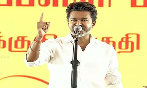தீர்ந்து போன சக்தியுடன் தீய்ந்து போன சக்தியாக மாறிவிட்டது திமுக- முதலமைச்சர் விஜய்