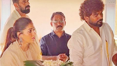 கேரள கோவிலில் குடும்பத்துடன் நயன்தாரா