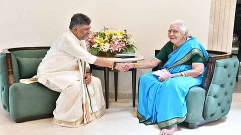 DK Shivakumar received his mother's blessings
