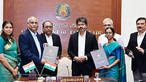 தமிழகத்தில் ரூ.18,600 கோடி முதலீட்டில் 3 தொழில் திட்டங்கள்: முதலமைச்சர் விஜய்யுடன் எல் அண்ட் டி நிறுவனம் புரிந்துணர்வு ஒப்பந்தம்