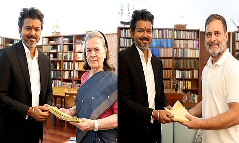சோனியா காந்தி, ராகுல் காந்தியை சந்தித்தார் முதலமைச்சர் விஜய்