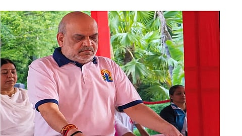 Minister Amit Shah performed Yoga in Ahmedabad
