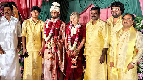 Jason Sanjay at the Lyca family wedding