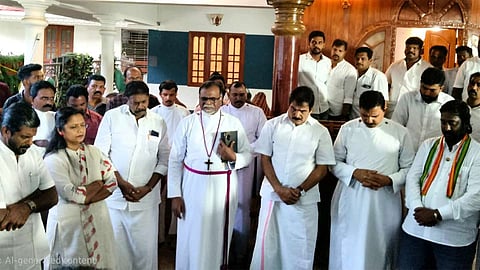 விளவங்கோடு சட்டமன்ற உறுப்பினர் பிரவீன் தாயார் நினைவு ஜெபம் - விஜய் வசந்த் எம்.பி. பங்கேற்பு