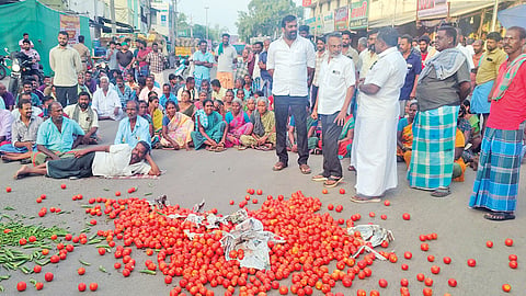 Merchants protest