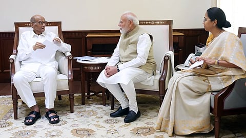 Sharad Pawar, Supriya Sule with PM Modi