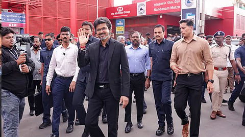 CM Vijay Inspects Travel by Train