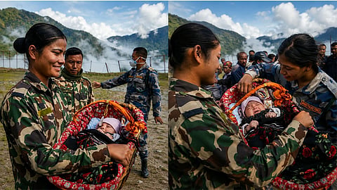 baby rescued from raging floodwaters
