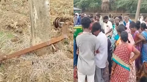 திருவாரூர் அருகே மின்கம்பி அறுந்து விழுந்து தந்தை, மகன் உயிரிழப்பு