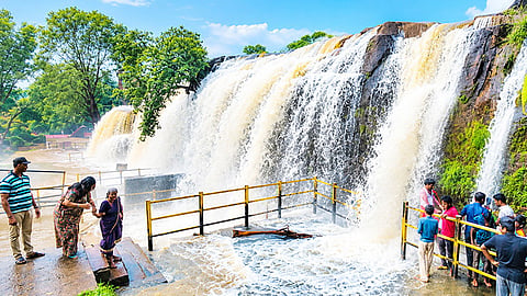 குமரி மாவட்டத்தில் மழை- திற்பரப்பு அருவியில் தொடர்ந்து வெள்ளப்பெருக்கு