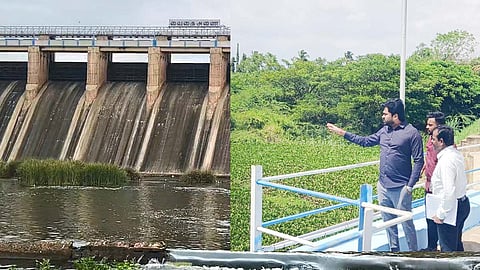 வைகை அணையில் கலெக்டர் ஆய்வு