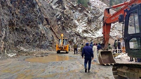 Landslide Hits Construction Site In J&K
