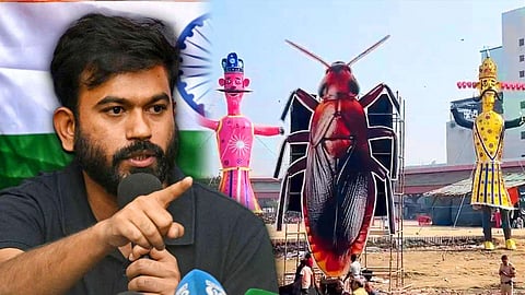 Cockroach Effigy Burnt - Abhijeet Dipke thanked