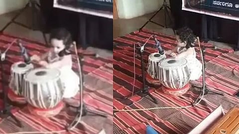 2 வயதில் தபலா வாசிக்கும் சிறுமி