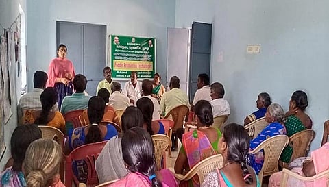 கால்நடை தீவனப்பயிர் சாகுபடி பயிற்சி நடைபெற்ற காட்சி. 