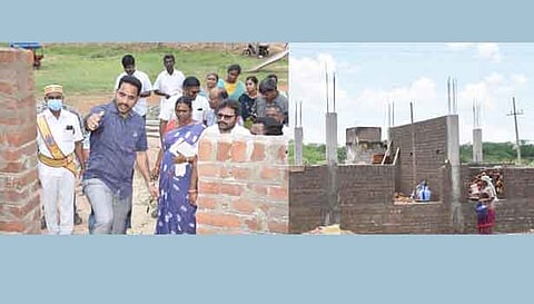 முடுக்கன்குளம் ஊராட்சியில் மகாத்மா காந்தி தேசிய ஊரக வேலை உறுதி திட்டத்தின் கீழ் கட்டப்பட்டு வரும் அங்கன்வாடி கட்டிட பணிகளை கலெக்டர் மேகநாதரெட்டி பார்வையிட்டு ஆய்வு செய்தார்.
