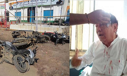 திரிபுராவில் காங்கிரஸ் பாஜக மோதல், பிரஜித் சின்ஹா