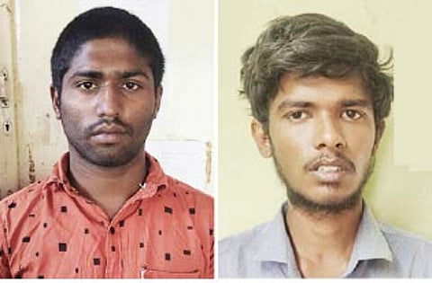 கைதான மணிகண்டன், பிரவீன்குமார். 