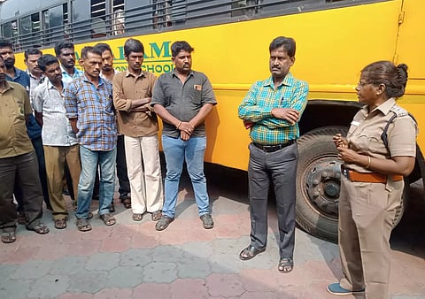 தனியார் பள்ளி வாகனங்கள் ஆய்வு