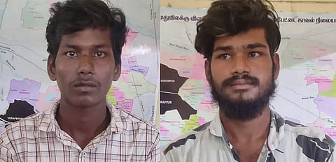 கைது செய்யப்பட்ட புருஷோத்தமன், நவீன் குமார் 