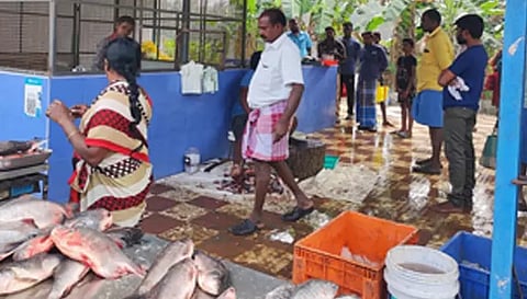 கடைகளில் இறைச்சி, மீன் வாங்க குவிந்த பொதுமக்கள் 