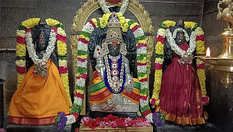 விழாவை முன்னிட்டு ராஜா சாமி சிறப்பு அலங்காரத்தில் அருள்பாலித்த காட்சி.