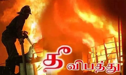 வேலூர் பழைய பஸ்நிலையத்தில் பர்மா பஜார் கடைகளில் திடீரென தீ விபத்து