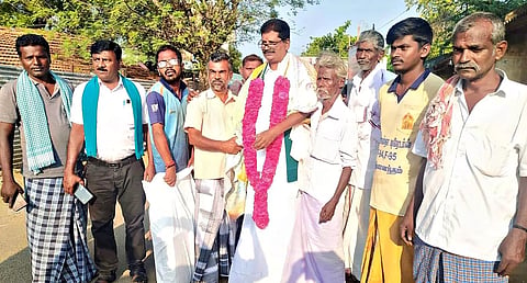 டெல்லி போராட்டத்தில் பங்கேற்று திரும்பிய விவசாய சங்க தலைவருக்கு வரவேற்பு