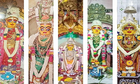 சிறப்பு அலங்காரத்தில் எழுந்தருளிய முத்தாலம்மன்.