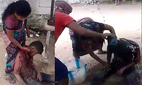 மதுபோதையில் இருக்கும் வாலிபரை படத்தில் காணலாம். 