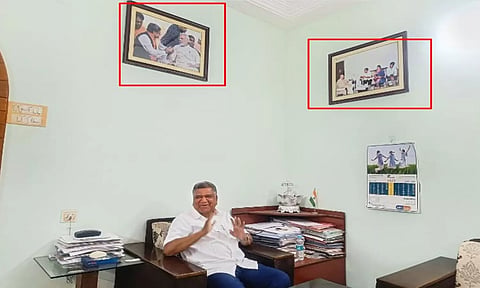 அலுவலகத்தில் இருந்து பிரதமர் மோடி, அமித்ஷா படங்களை அகற்ற மறுக்கும் ஜெகதீஷ் ஷெட்டர்