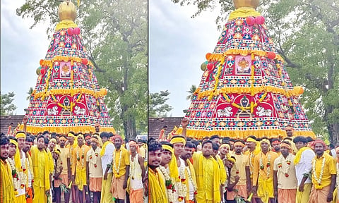 கண்ணுகுடி திரவுபதியம்மன் கோவிலில் தீ மிதியல் தூக்குதேர் திருவிழா